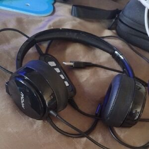 MPow Black Wired Headphones